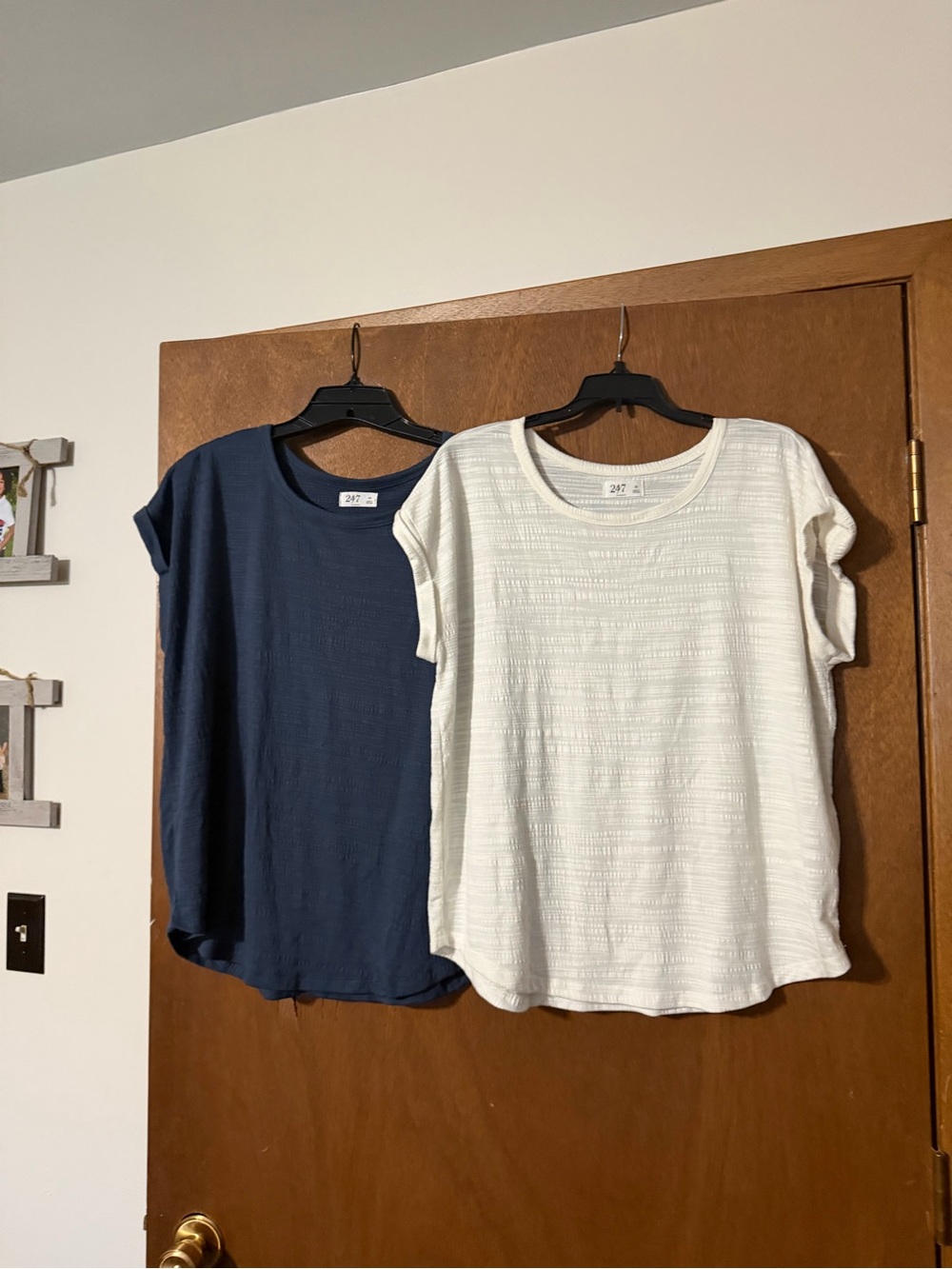 2-Pack Textured Knit Tees - Navy & White